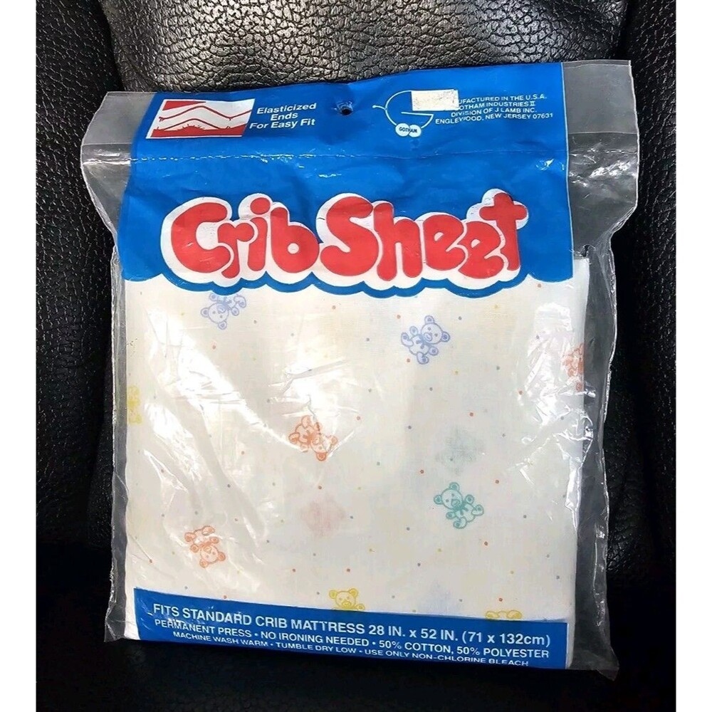 Teddy Bear Cotton Fitted Crib Sheet New In Package Pastel Colors